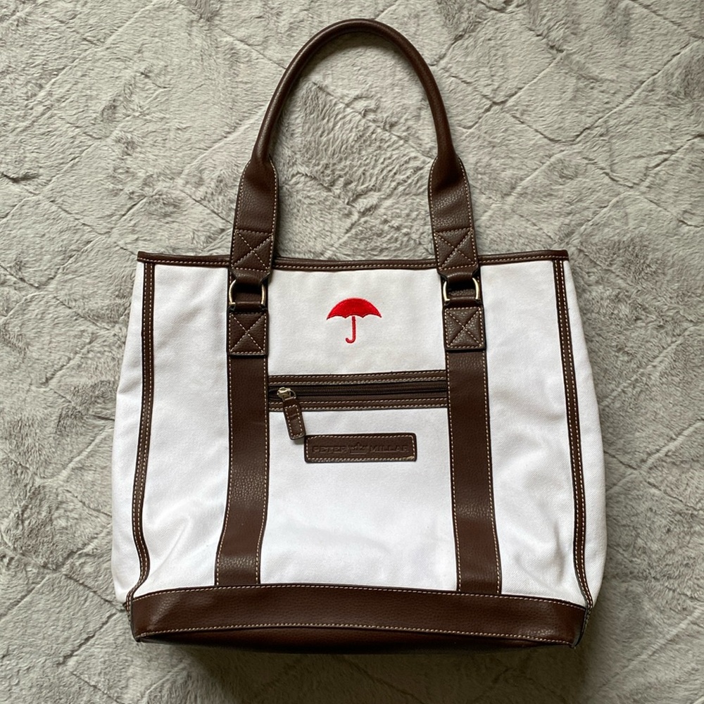 Peter Millar Traveler’s Championship Thick Canvas and Leather Tote Bag